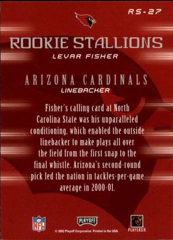 2002 Playoff Honors - Rookie Stallions #RS-27 Levar Fisher Back