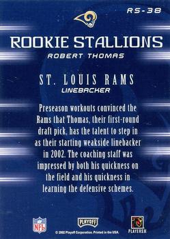 2002 Playoff Honors - Rookie Stallions #RS-38 Robert Thomas Back