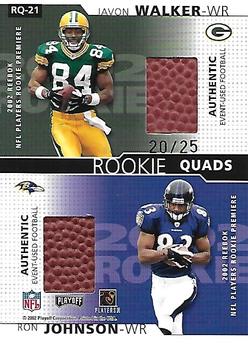 2002 Playoff Honors - Rookie Tandems/Quads Gold #RQ-21 Donte Stallworth / Reche Caldwell / Javon Walker / Ron Johnson Back
