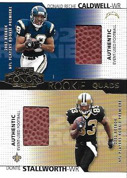 2002 Playoff Honors - Rookie Tandems/Quads Gold #RQ-21 Donte Stallworth / Reche Caldwell / Javon Walker / Ron Johnson Front