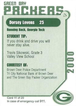 2000 Green Bay Packers Police - Brown Deer Police Department, Tri City National Bank of Brown Deer #11 Dorsey Levens Back