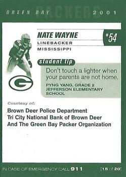 2001 Green Bay Packers Police - Brown Deer Police Department, Tri City National Bank of Brown Deer #15 Nate Wayne Back