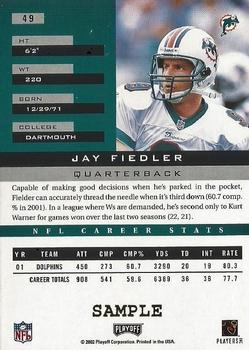 2002 Playoff Honors - Samples Gold #49 Jay Fiedler Back