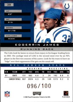 2002 Playoff Honors - X's #39 Edgerrin James Back