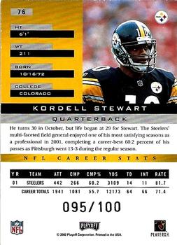 2002 Playoff Honors - X's #76 Kordell Stewart Back