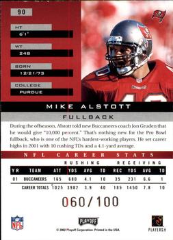2002 Playoff Honors - X's #90 Mike Alstott Back