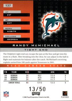 2002 Playoff Honors - X's #137 Randy McMichael Back