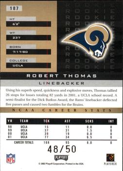 2002 Playoff Honors - X's #187 Robert Thomas Back