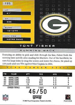2002 Playoff Honors - X's #195 Tony Fisher Back