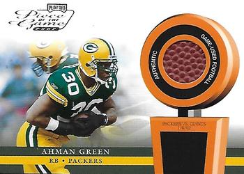 2002 Playoff Piece of the Game - Materials #POG-1 Ahman Green Front