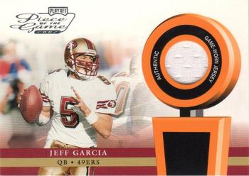 2002 Playoff Piece of the Game - Materials #POG-25 Jeff Garcia Front