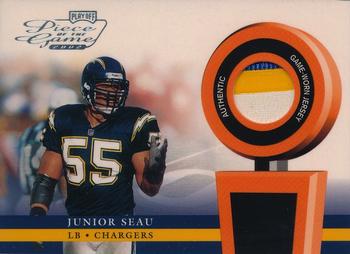 2002 Playoff Piece of the Game - Materials #POG-32 Junior Seau Front