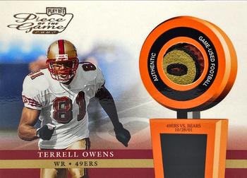 2002 Playoff Piece of the Game - Materials #POG-50 Terrell Owens Front