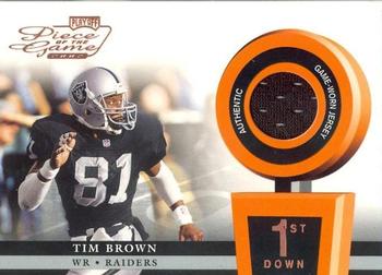 2002 Playoff Piece of the Game - Materials 1st Down #POG-52 Tim Brown Front