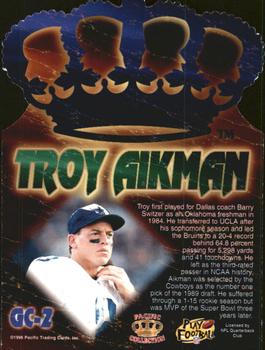 1996 Pacific - Gold Crown Die Cuts #GC-2 Troy Aikman Back