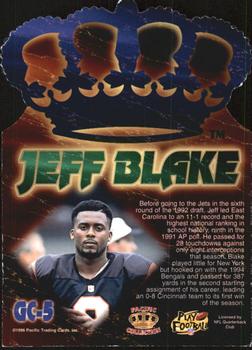 1996 Pacific - Gold Crown Die Cuts #GC-5 Jeff Blake Back