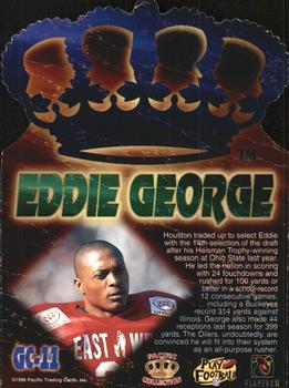 1996 Pacific - Gold Crown Die Cuts #GC-11 Eddie George Back