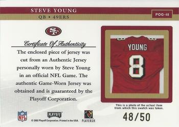 2002 Playoff Piece of the Game - Materials 3rd Down #POG-48 Steve Young Back