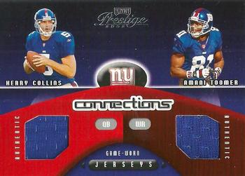 2002 Playoff Prestige - Connections Jerseys #C-14 Kerry Collins / Amani Toomer Front