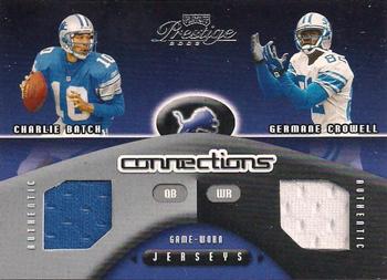 2002 Playoff Prestige - Connections Jerseys #C-17 Charlie Batch / Germane Crowell Front