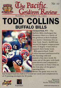 1996 Pacific Gridiron #10 Todd Collins Back