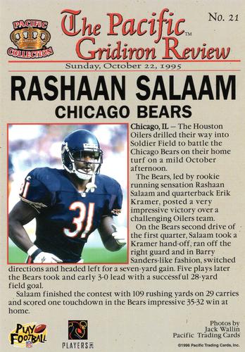 1996 Pacific Gridiron #21 Rashaan Salaam Back
