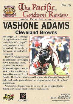 1996 Pacific Gridiron #26 Vashone Adams Back