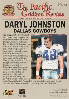 1996 Pacific Gridiron #32 Daryl Johnston Back