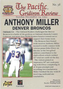 1996 Pacific Gridiron #38 Anthony Miller Back