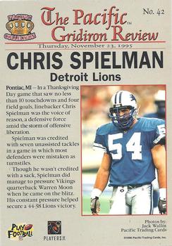 1996 Pacific Gridiron #42 Chris Spielman Back