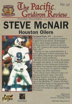 1996 Pacific Gridiron #49 Steve McNair Back