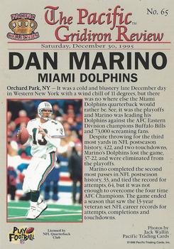 1996 Pacific Gridiron #65 Dan Marino Back