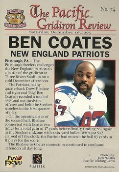 1996 Pacific Gridiron #74 Ben Coates Back