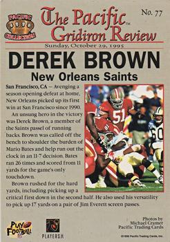 1996 Pacific Gridiron #77 Derek Brown Back