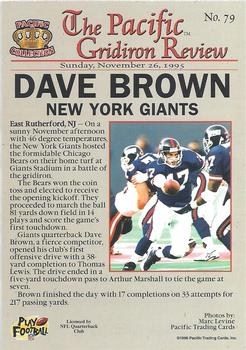1996 Pacific Gridiron #79 Dave Brown Back