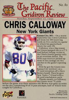 1996 Pacific Gridiron #80 Chris Calloway Back