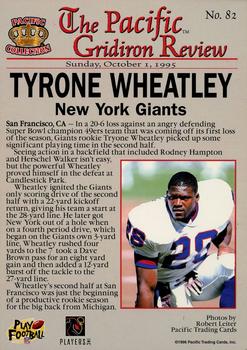 1996 Pacific Gridiron #82 Tyrone Wheatley Back