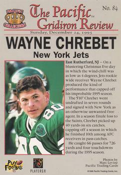 1996 Pacific Gridiron #84 Wayne Chrebet Back