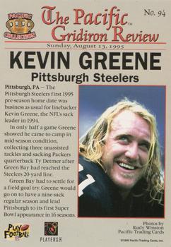 1996 Pacific Gridiron #94 Kevin Greene Back