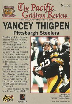 1996 Pacific Gridiron #99 Yancey Thigpen Back