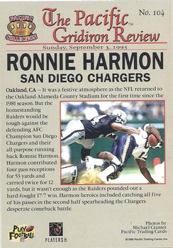 1996 Pacific Gridiron #104 Ronnie Harmon Back