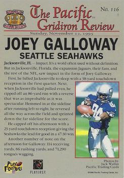 1996 Pacific Gridiron #116 Joey Galloway Back
