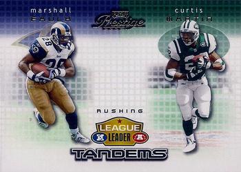 2002 Playoff Prestige - League Leader Tandems #LL10 Curtis Martin / Marshall Faulk Front