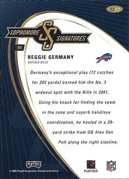 2002 Playoff Prestige - Sophomore Signatures #SS33 Reggie Germany Back