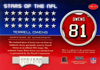 2002 Playoff Prestige - Stars of the NFL Jerseys #SN-17 Terrell Owens Back