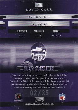 2002 Playoff Prestige - Xtra Points Purple #151 David Carr Back