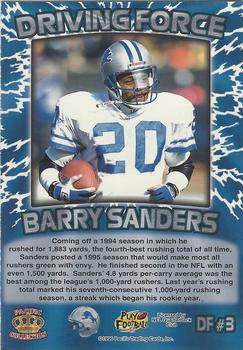 1996 Pacific Gridiron - Driving Force #DF3 Barry Sanders Back
