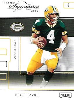 2002 Playoff Prime Signatures - Samples Gold #2 Brett Favre Front
