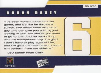 2002 Press Pass - Big Numbers #BN3 Rohan Davey Back