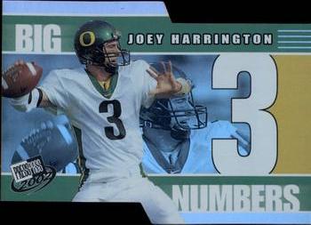 2002 Press Pass - Big Numbers #BN4 Joey Harrington Front